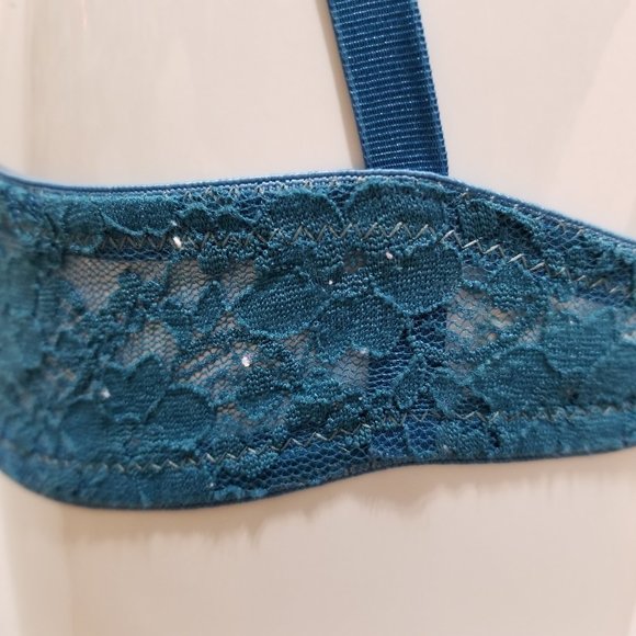 Aerie bra 34C push-up leopard cheetah animal print unlined floral lace wings - Picture 11 of 15